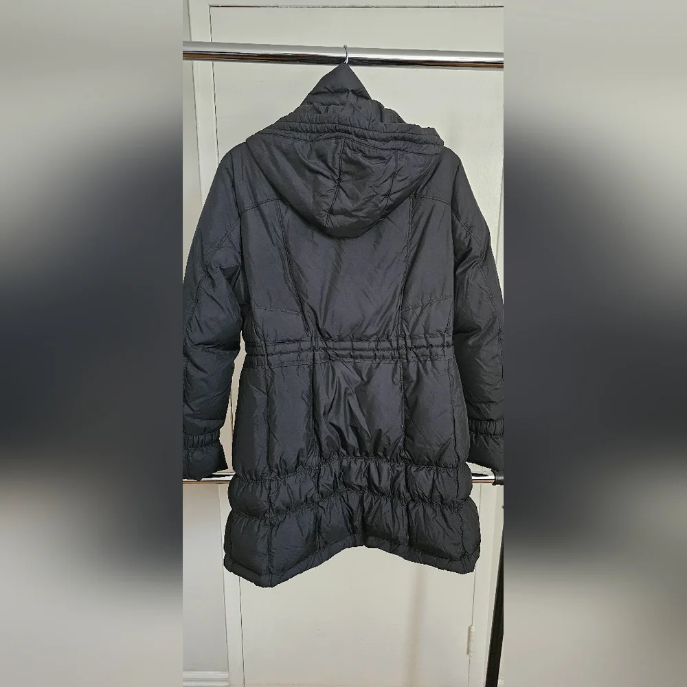 Cole Haan Signature Puffer Jacket Women's Medium Black Full Zip Down Filled Long - Picture 7 of 8